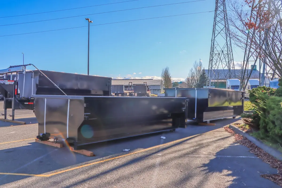 Roll-off dumpster ready for waste disposal at job site for Construction Dumpster Rental in Denver